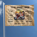 Personalized Couple Riding Flag Sign - Gift To Couple/Gift To Husband From Wife - To My Grumpy Biker