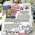 Personalized My Wife Fleece Throw Blanket/Quilt - Gift Idea For Veteran's Wife/Gift For Her/Mother's Day Gift For Wife From Husband