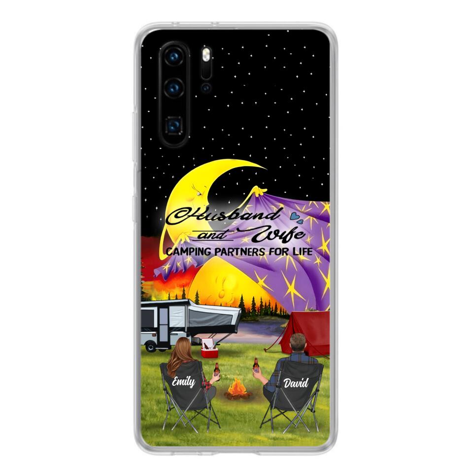 Personalized Camping Phone Case - Couple/Parents With Up to 3 Kids And 4 Pets - Gift Idea For Camping Lover - Case For Xiaomi, Oppo And Huawei