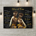 Personalized Black Couple Canvas - Gift Idea For Couple/Mother's Day Gift For Wife From Husband - We're A Team
