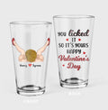 Personalized Valentine's Day Pint Glass - Funny Valentine's Day Gift Idea For Him - You Licked It So It's Yours