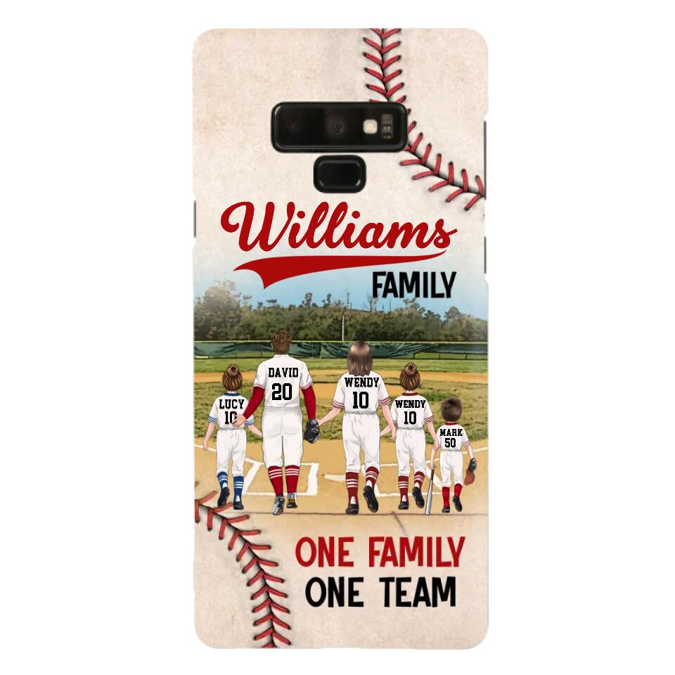 Personalized Baseball Family Phone Case - Up to 3 Children - Valentine's Day/Birthday/Anniversary Gift For Husband & Wife - One Family One Team - Case for iPhone/Samsung