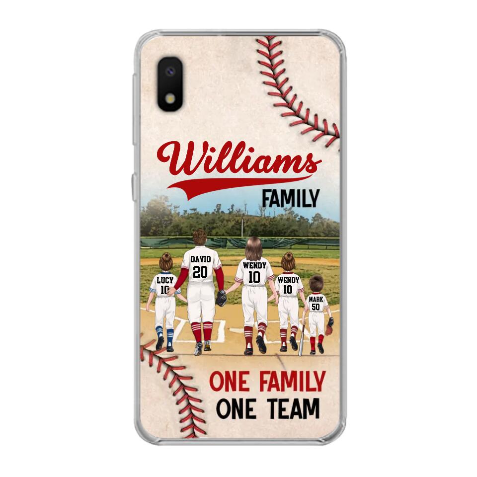 Personalized Baseball Family Phone Case - Up to 3 Children - Valentine's Day/Birthday/Anniversary Gift For Husband & Wife - One Family One Team - Case for iPhone/Samsung