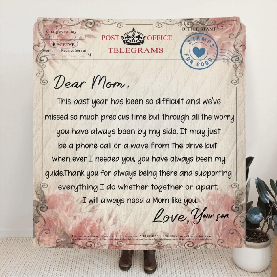 Personalized Love Letter Quilt/Fleece Blanket - Best Gift for Mother's Day