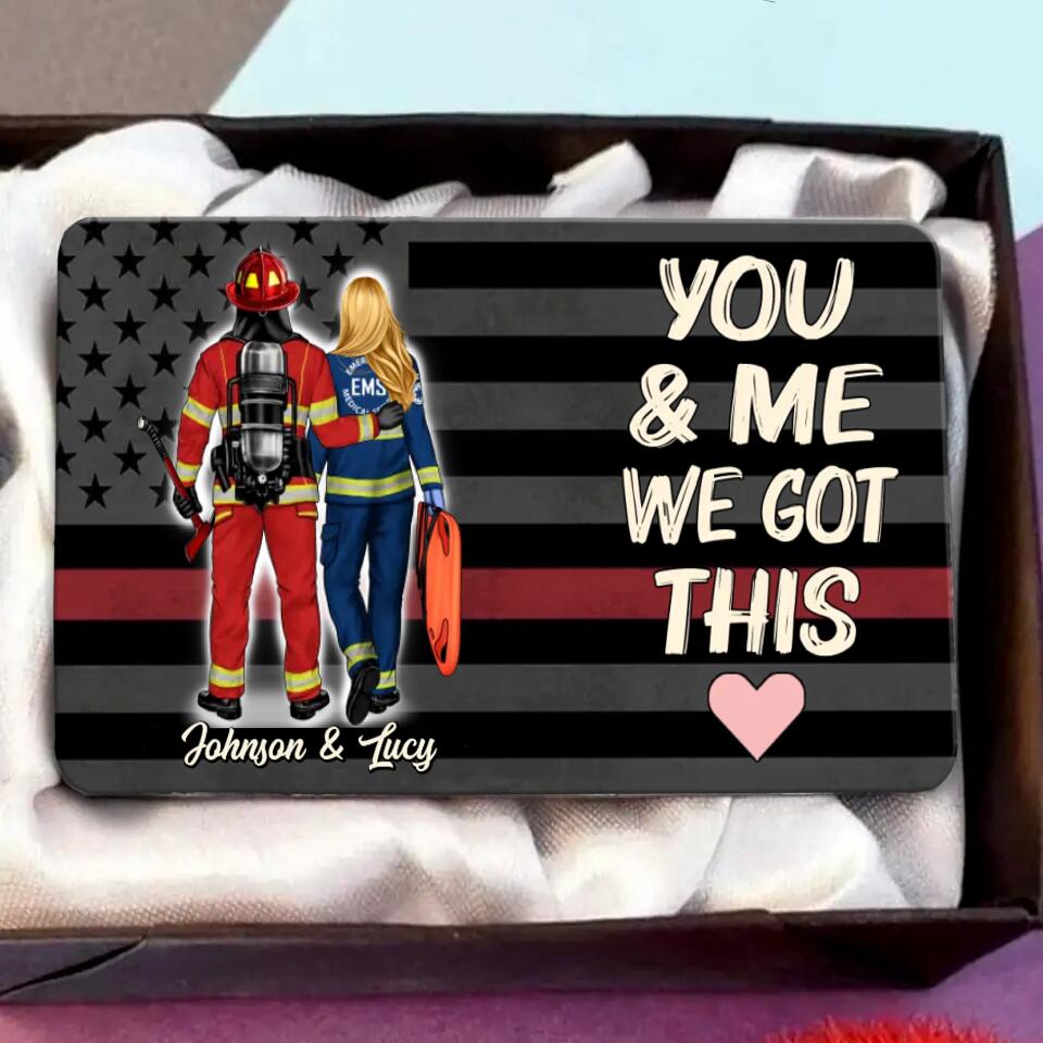 Custom Personalized Saving Lives Wallet Aluminium Card - Valentine's Day/Anniversary/Birthday/ Mother's Day Gift For Wife From Husband - You & Me We Got This