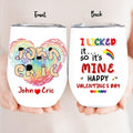 Personalized Naughty Gay Wine Tumbler - Valentine's Day Gift For Gay LGBT Gift Idea - I Licked It So It's Mine