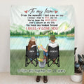 Personalized Fishing Couple Quilt/Fleece Throw Blanket - Gift Idea For Couple/Fishing Lovers -  To My Love I Reel-y Love You