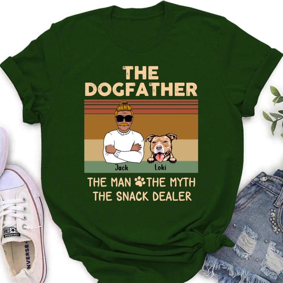 Personalized Pet Dad T-shirt/Long Sleeve/Sweatshirt/Hoodie - Up to 4 Pets - Gift Idea For Dog/Cat Lover - Fur Dad The Man The Myth The Snack Dealer