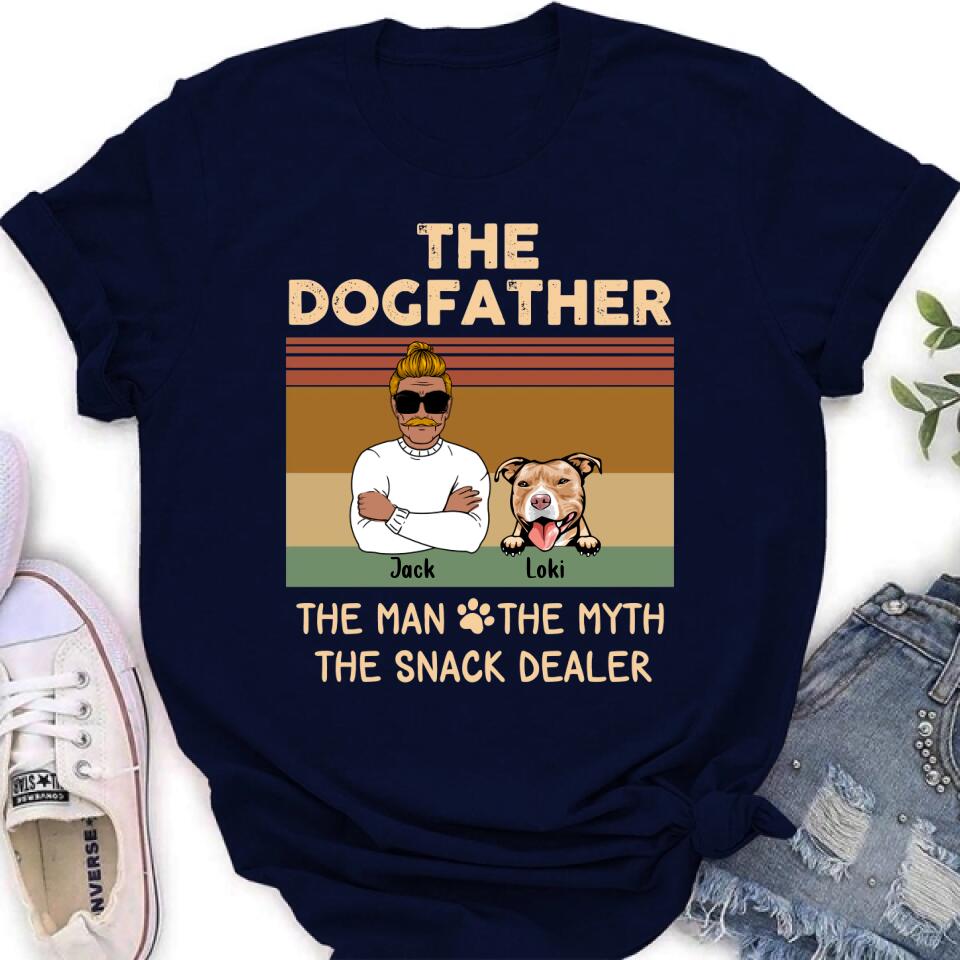 Personalized Pet Dad T-shirt/Long Sleeve/Sweatshirt/Hoodie - Up to 4 Pets - Gift Idea For Dog/Cat Lover - Fur Dad The Man The Myth The Snack Dealer