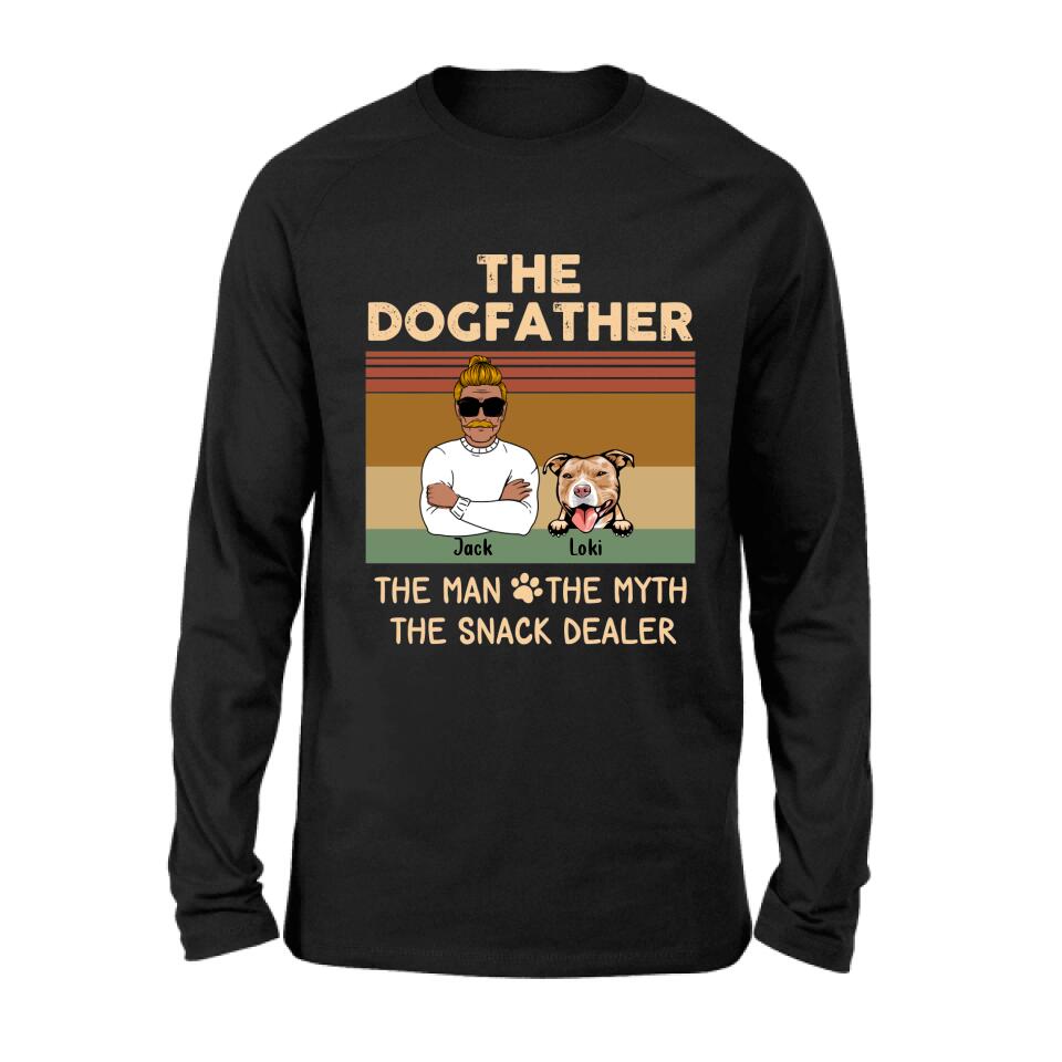 Personalized Pet Dad T-shirt/Long Sleeve/Sweatshirt/Hoodie - Up to 4 Pets - Gift Idea For Dog/Cat Lover - Fur Dad The Man The Myth The Snack Dealer