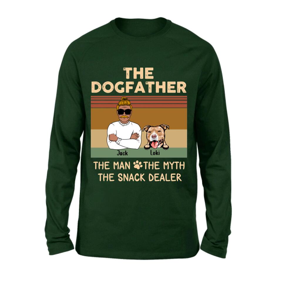 Personalized Pet Dad T-shirt/Long Sleeve/Sweatshirt/Hoodie - Up to 4 Pets - Gift Idea For Dog/Cat Lover - Fur Dad The Man The Myth The Snack Dealer