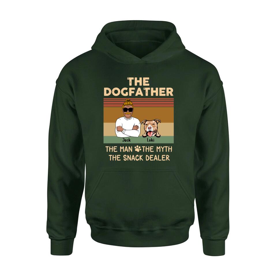 Personalized Pet Dad T-shirt/Long Sleeve/Sweatshirt/Hoodie - Up to 4 Pets - Gift Idea For Dog/Cat Lover - Fur Dad The Man The Myth The Snack Dealer