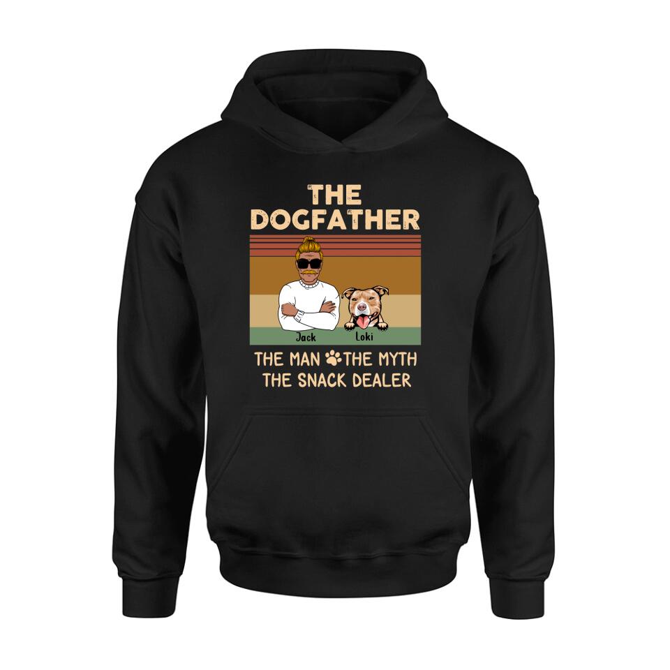 Personalized Pet Dad T-shirt/Long Sleeve/Sweatshirt/Hoodie - Up to 4 Pets - Gift Idea For Dog/Cat Lover - Fur Dad The Man The Myth The Snack Dealer