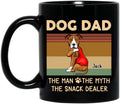 Personalized Pet Dad Coffee Mug - Up to 4 Pets - Gift Idea For Dog/Cat Lover - Dog Dad The Man The Myth The Snack Dealer