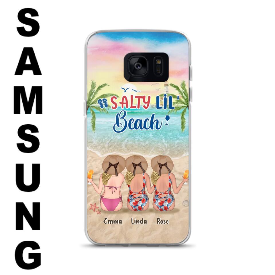 Personalized Beach Girls Phone Case - Up to 3 Girls - Gift Idea For Friends/Sisters - Salty Lil' Beach - Case For iPhone And Samsung