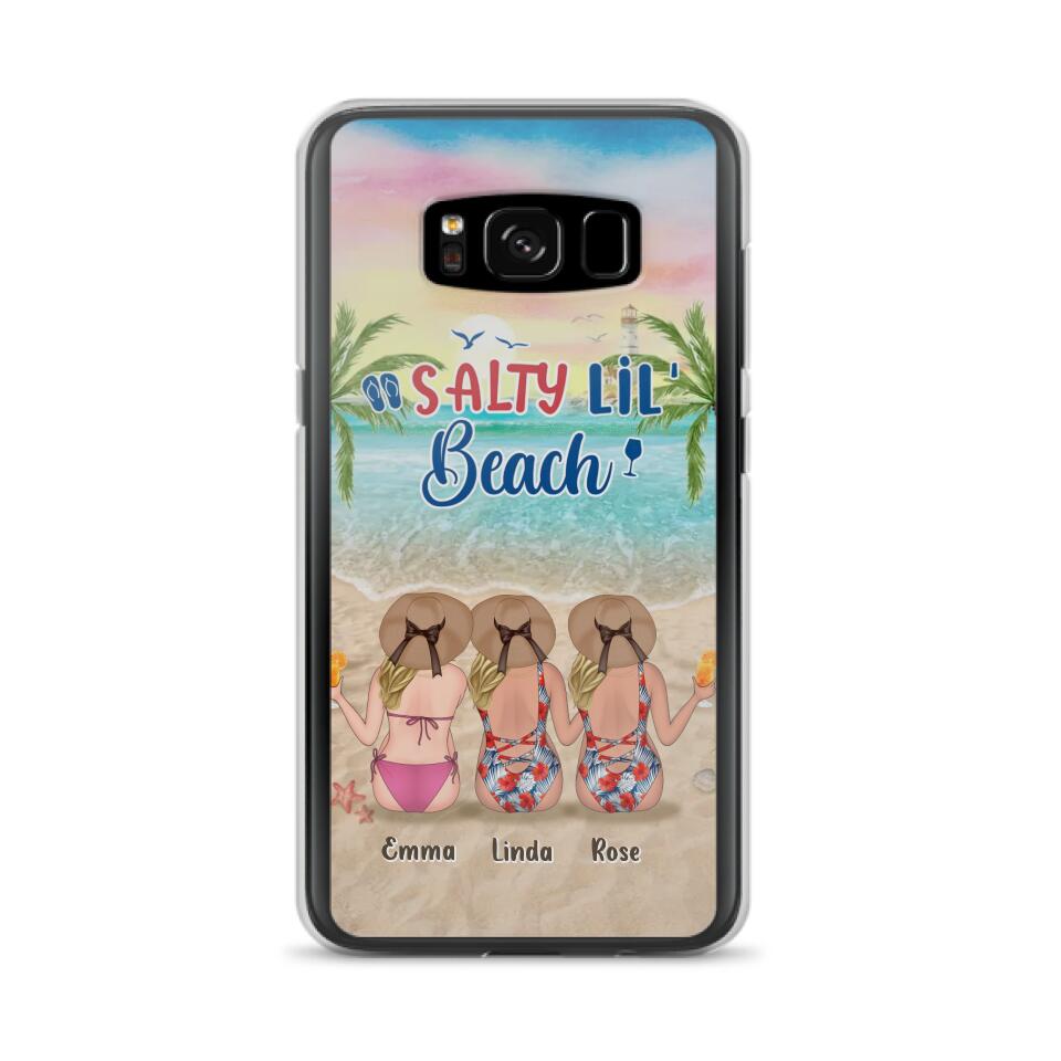 Personalized Beach Girls Phone Case - Up to 3 Girls - Gift Idea For Friends/Sisters - Salty Lil' Beach - Case For iPhone And Samsung