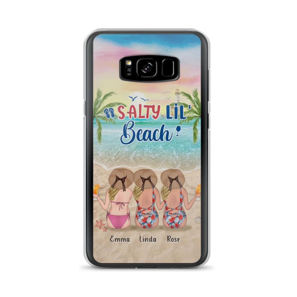 Personalized Beach Girls Phone Case - Up to 3 Girls - Gift Idea For Friends/Sisters - Salty Lil' Beach - Case For iPhone And Samsung