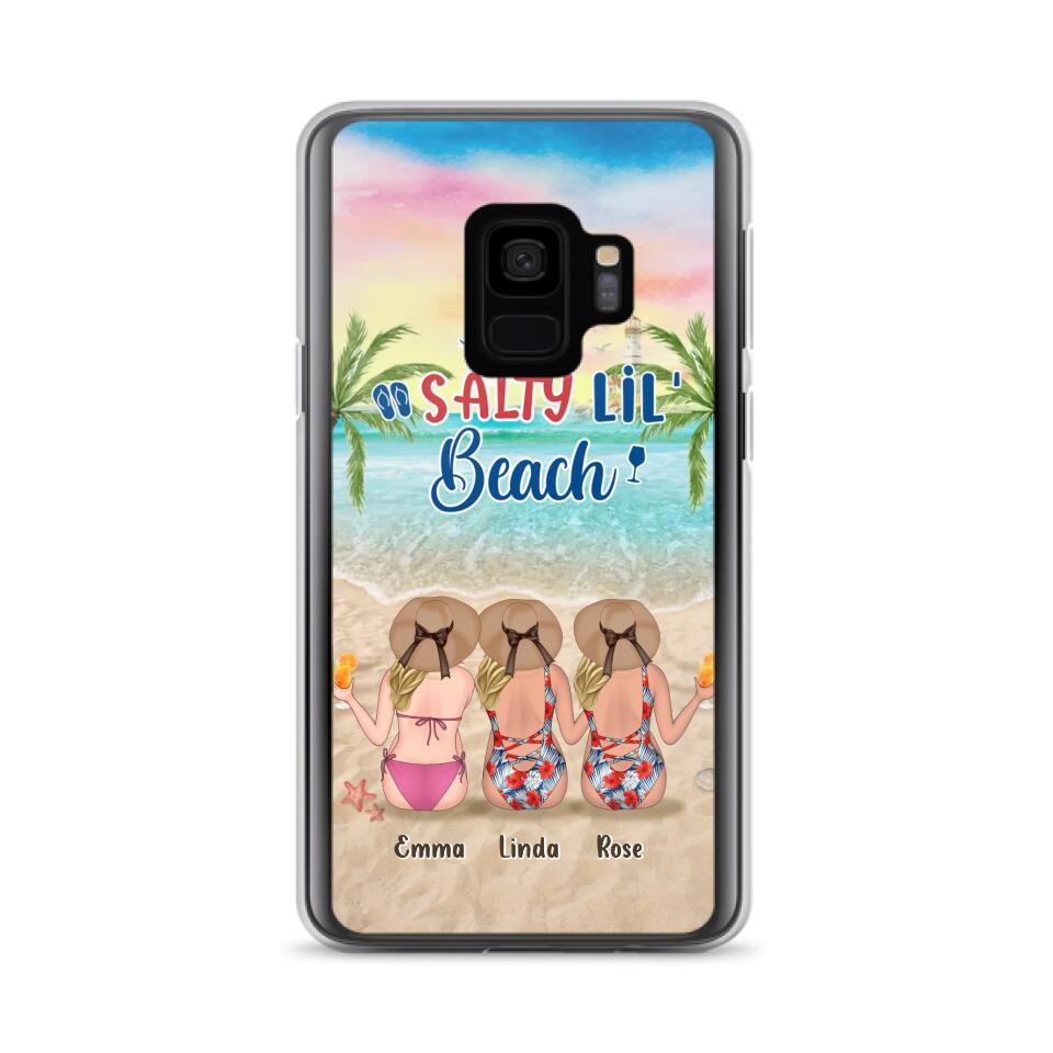 Personalized Beach Girls Phone Case - Up to 3 Girls - Gift Idea For Friends/Sisters - Salty Lil' Beach - Case For iPhone And Samsung