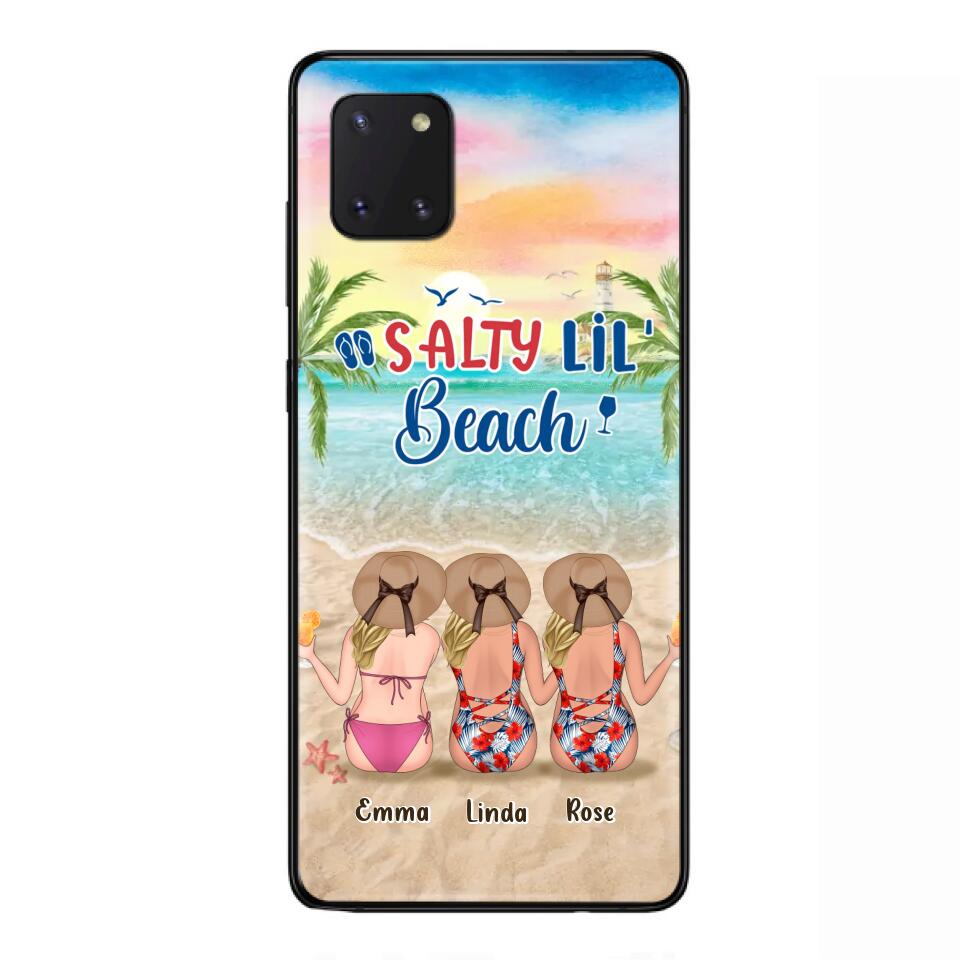 Personalized Beach Girls Phone Case - Up to 3 Girls - Gift Idea For Friends/Sisters - Salty Lil' Beach - Case For iPhone And Samsung