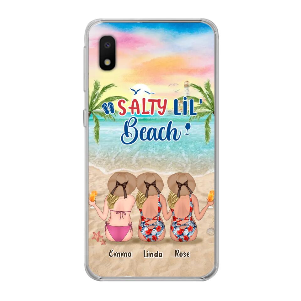 Personalized Beach Girls Phone Case - Up to 3 Girls - Gift Idea For Friends/Sisters - Salty Lil' Beach - Case For iPhone And Samsung