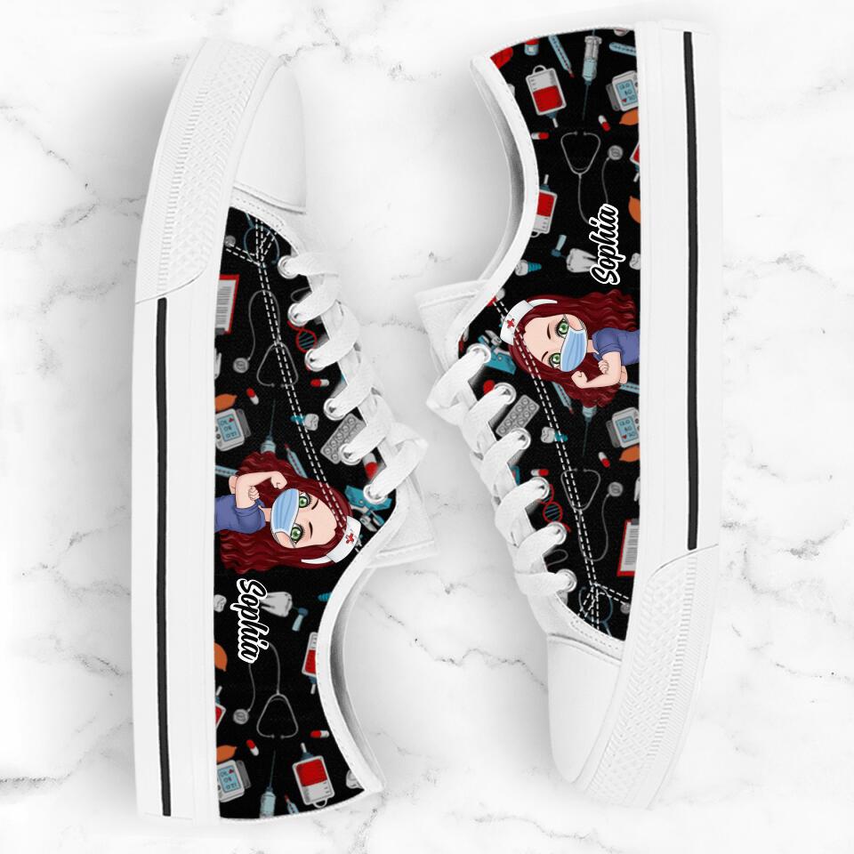 Custom Personalized Nurse Low Top Sneakers - Gift Idea For Nurse