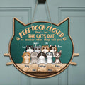 Personalized Cat Door Sign - Up to 9 Cats - Best Gift For Cat Lovers - Keep Door Closed, Don't Let The Cats Out