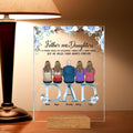 Personalized Father Acrylic Plaque - Up to 5 People - Father's Day Gift Idea For Father - Father & Daughters A Father Holds His Daughters Hands For A Short While