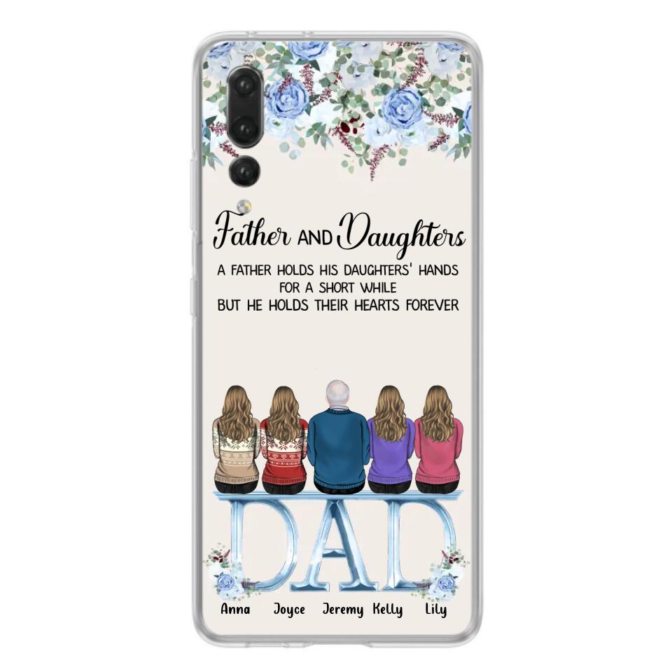 Personalized Father Phone Case - Up to 5 People - Father's Day Gift Idea For Father - Father & Daughters A Father Holds His Daughters Hands For A Short While - Case for Xiaomi/Huawei/Oppo