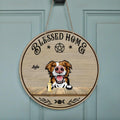 Personalized Blessed Home Wicca Circle Door Sign - Up to 5 Pets - Best Gift For Dog Lovers/Cat Lovers