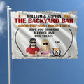 Personalized Couple Backyard Bar Flag Sign - Gift Idea For Couple/Dog/Cat Lover - Up to 4 Pets - Hope You Brought Alcohol And Pet Treats
