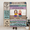 Personalized Mom & Daughter Fleece Throw Blanket/Quilt - Mother's Day Gift Idea From Daughter - To My Mum I Love You For All The Times