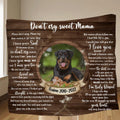 Personalized Memorial Pet Photo Fleece Throw Blanket/Quilt - Memorial Gift for Dog/Cat Lovers - Don't Cry Sweet Mama