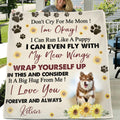 Personalized Pet Memorial Fleece Throw Blanket/Quilt - Sympathy Gift For Loss Of Pet - Don't Cry For Me Mom! I'm Okay