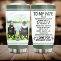 Personalized Fishing Couple Tumbler - Gift for Fishing Lovers/Couple/Husband and Wife - I love you with all my heart