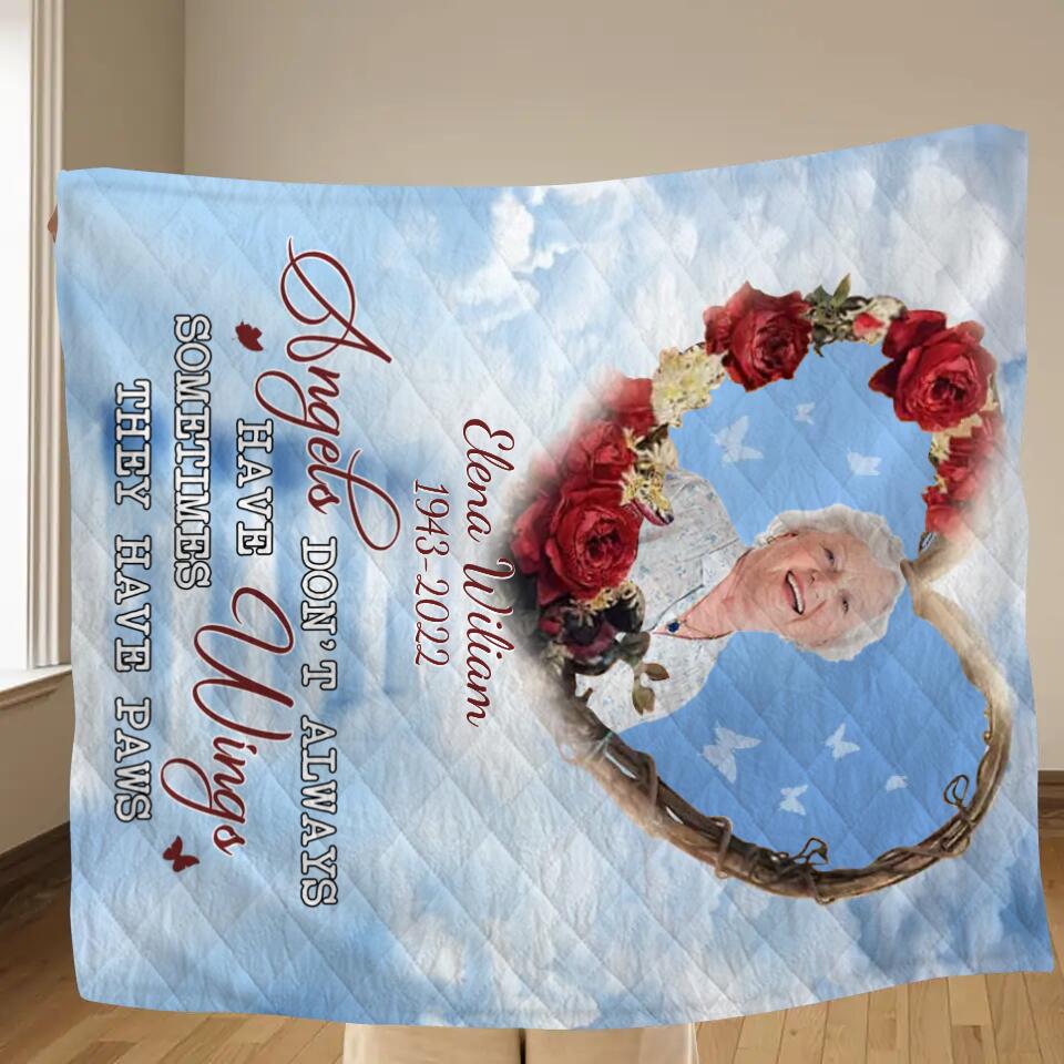 Personalized Memorial Photo Pillow Cover/Fleece Throw Blanket/Quilt - Memorial Gift Idea - I'll Hold You In My Heart Untill I Can Hold You In Heaven