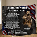 Personalized Veteran Fleece Throw Blanket/Quilt - Gift Idea For Veteran - US Military  Oath Of Enlistment