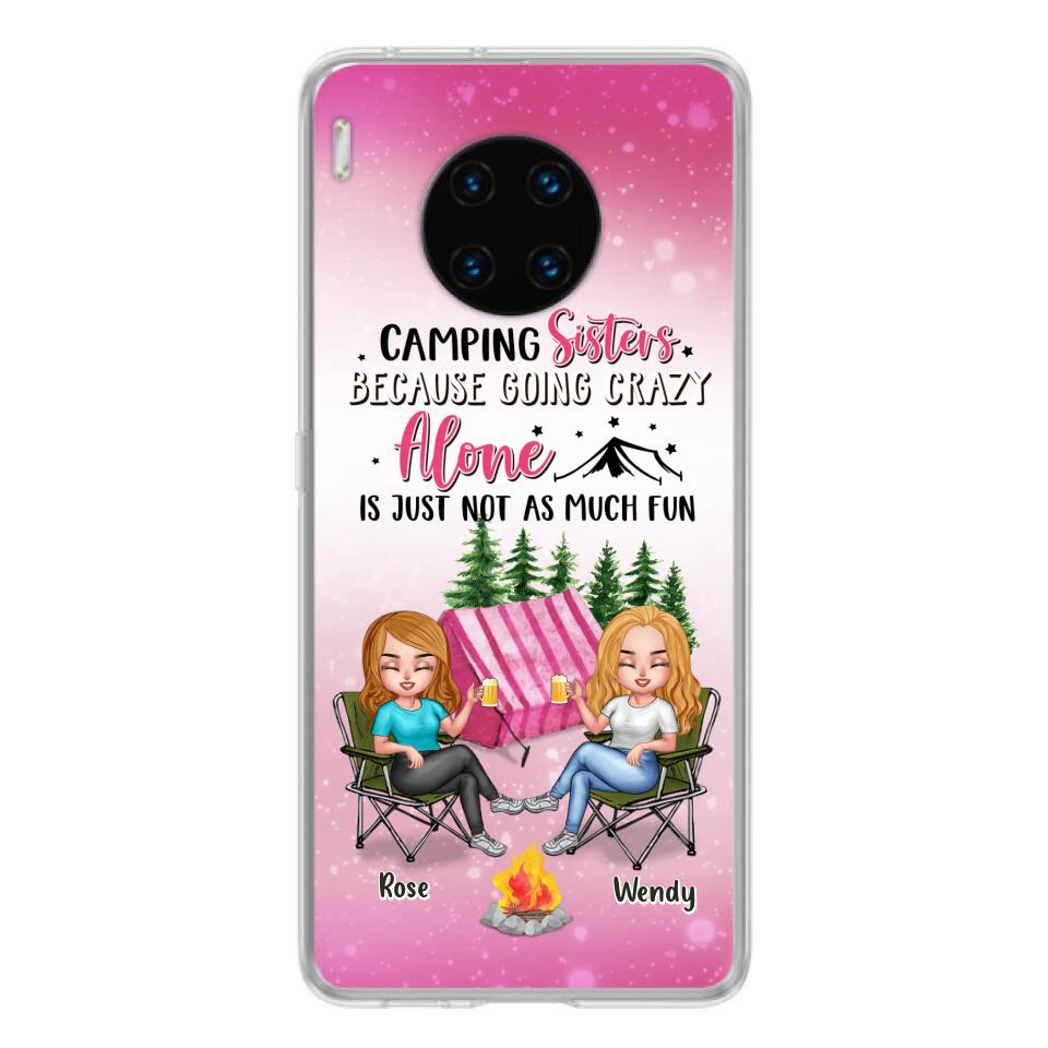 Personalized Camping Sisters Xiaomi/Oppo/Huawei Phone Case - Up to 5 People - Gift For Friends/Camping Lover - Camping Sisters Because Going Crazy Alone Is Just Not As Much Fun