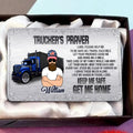 Personalized Trucker's Prayer Aluminum Wallet Card - Gift Idea For Father's Day/Truckers - Lord Please Help Me To Be Safe As I Travel Each Mile