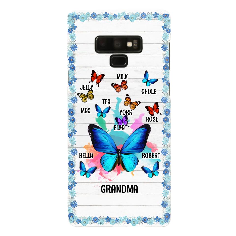 Custom Personalized Butterfly Grandma iPhone/ Samsung Phone Case - Up to 10 Kid's Name - Mother's Day Gift Idea For Grandma