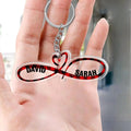 Personalized Couple Infinity Love Acrylic Keychain - Gift Idea For Couple