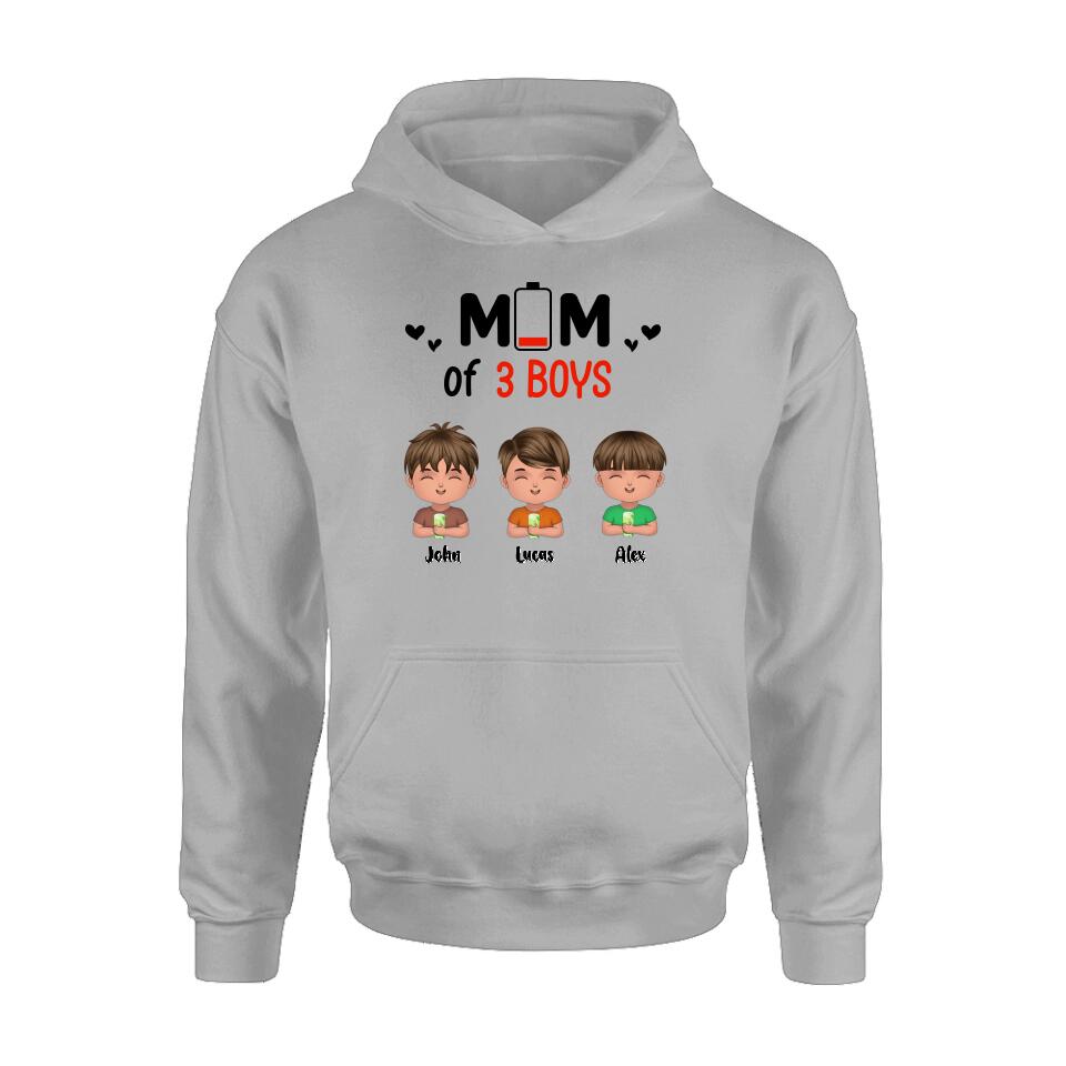 Personalized Mom Of Children T-Shirt/Long Sleeve/Sweatshirt/Hoodie - Up to 3 Children - Gift Idea For Mother's Day/Father's Day