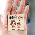 Personalized Mom Wooden Keychain - Up to 7 Children - Mother's Day Gift Idea For Grandma/ Mother