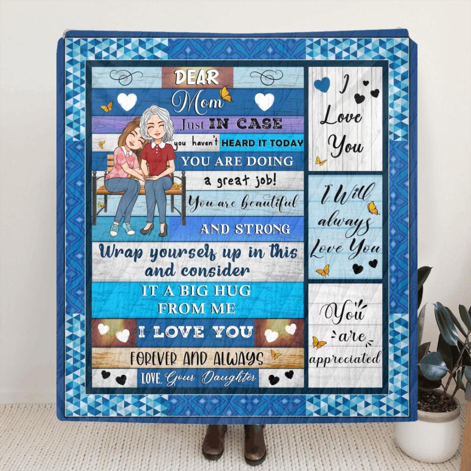 Personalized Mom & Daughter Quilt/Fleece Throw Blanket - Gift Idea For Mother's Day From Daughter - You Are Doing A Great Job