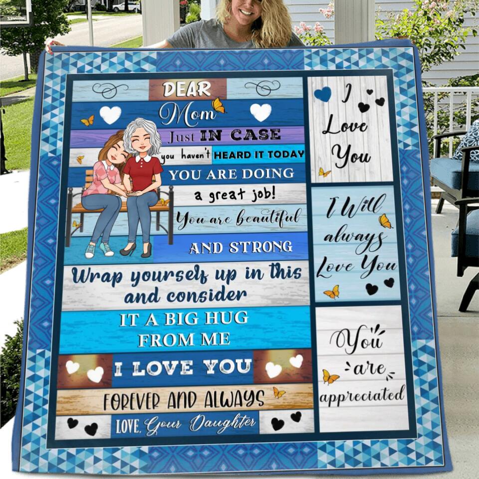 Personalized Mom & Daughter Quilt/Fleece Throw Blanket - Gift Idea For Mother's Day From Daughter - You Are Doing A Great Job