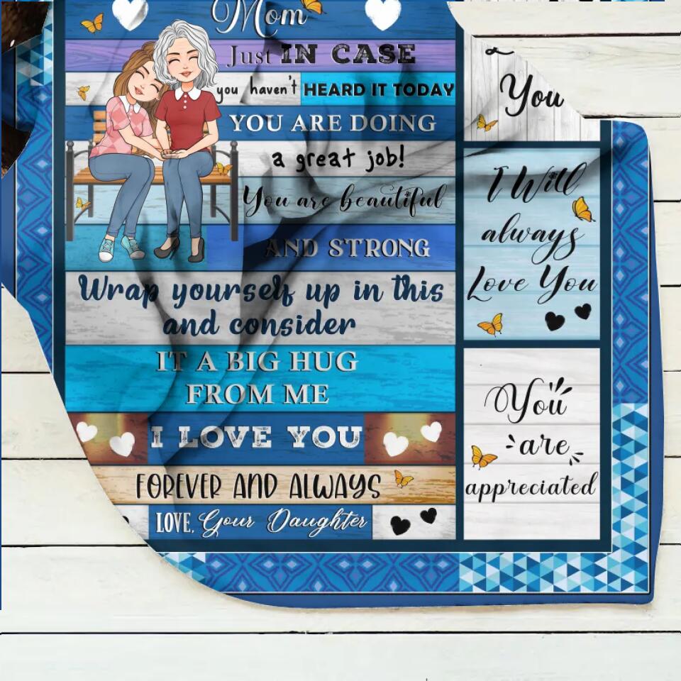 Personalized Mom & Daughter Quilt/Fleece Throw Blanket - Gift Idea For Mother's Day From Daughter - You Are Doing A Great Job