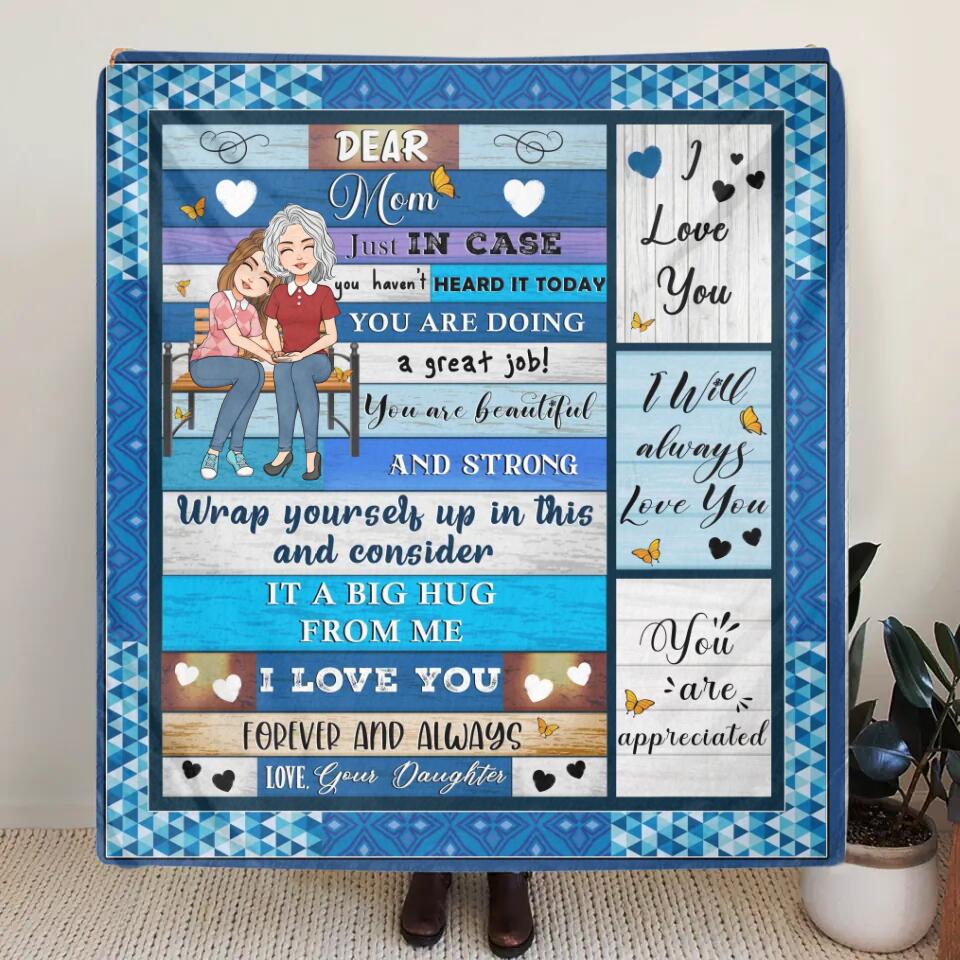 Personalized Mom & Daughter Quilt/Fleece Throw Blanket - Gift Idea For Mother's Day From Daughter - You Are Doing A Great Job