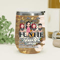 Personalized Auntie & Kids Wine Tumbler - Gift Idea For Aunt/Mother's Day - Up to 3 Kids - The Fun Aunt Like A Mom Only Way Cooler