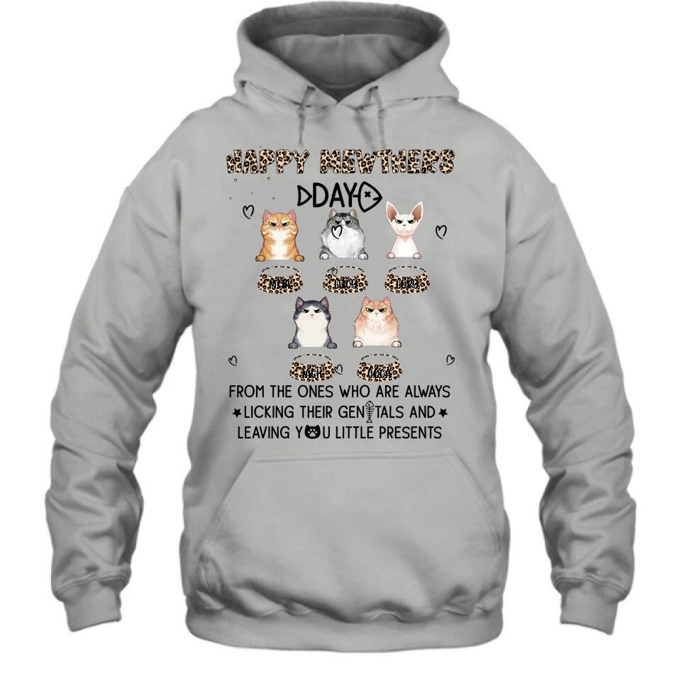 Personalized Cats Unisex T-Shirt/Long Sleeve/Pullover Hoodie/Sweatshirt - Up to 5 Cats - Gift Idea For Cat Lovers - Happy Mewthers Day