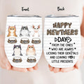 Personalized Cats Wine Tumbler - Up to 5 Cats - Gift Idea For Cat Lovers - Happy Mewthers Day