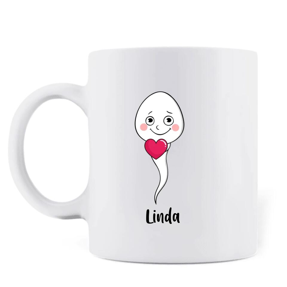 Personalized Sperms  Mug - Gift Idea From Kids to Father/For Father's Day - Up to 7 Sperms - I Used To Live In Your Balls